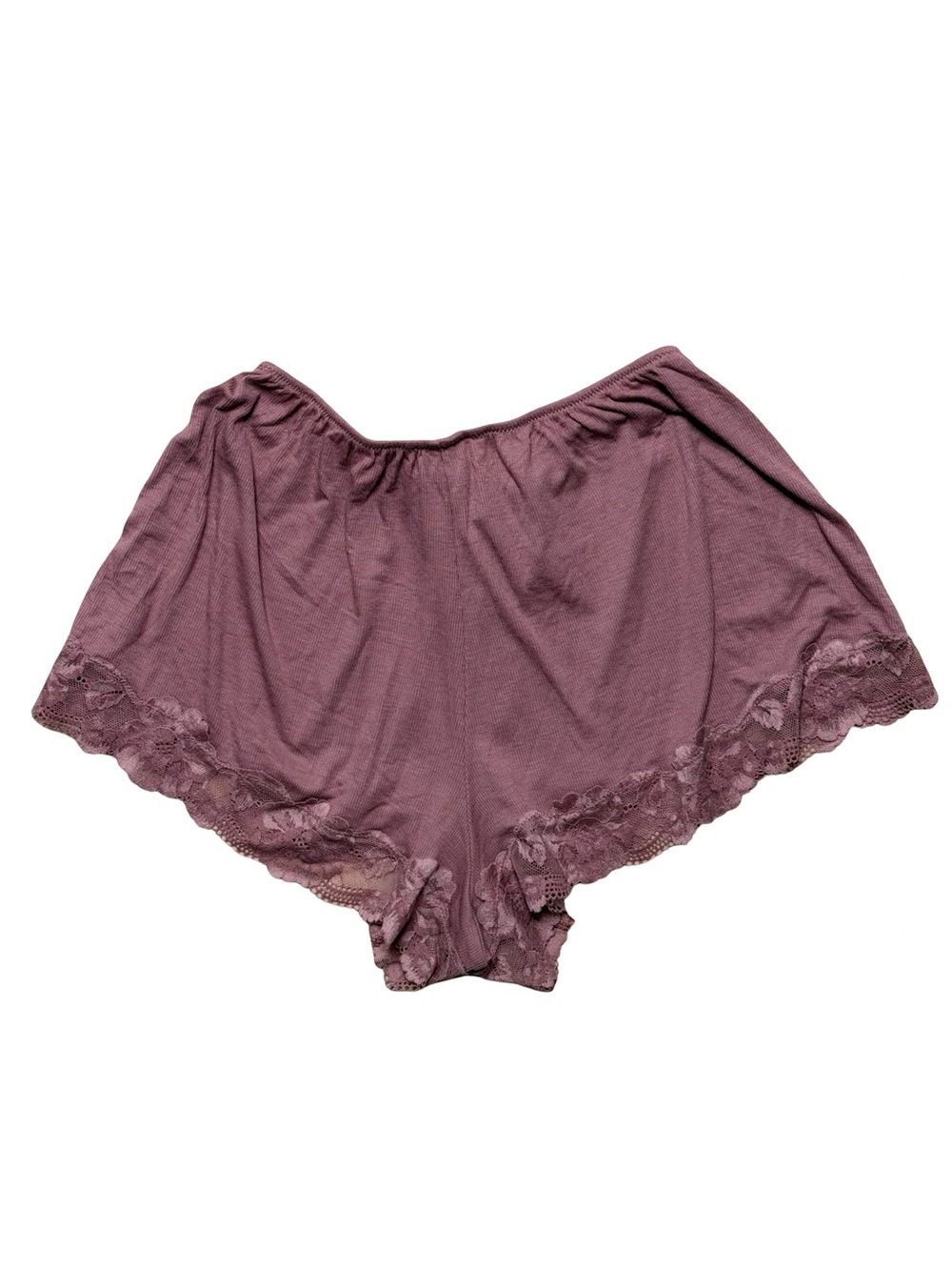 NWT Victoria's Secret Ribbed Lace Trim Pajama Sleep Shorts Mauve Pink Size XS - Picture 5 of 5